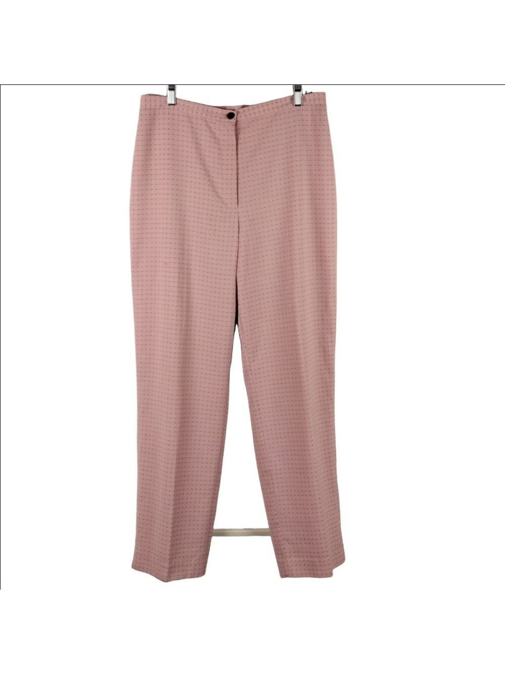 Chapter One Vintage Pink Textured High Rise Flat Front Button Zip Casual Pant